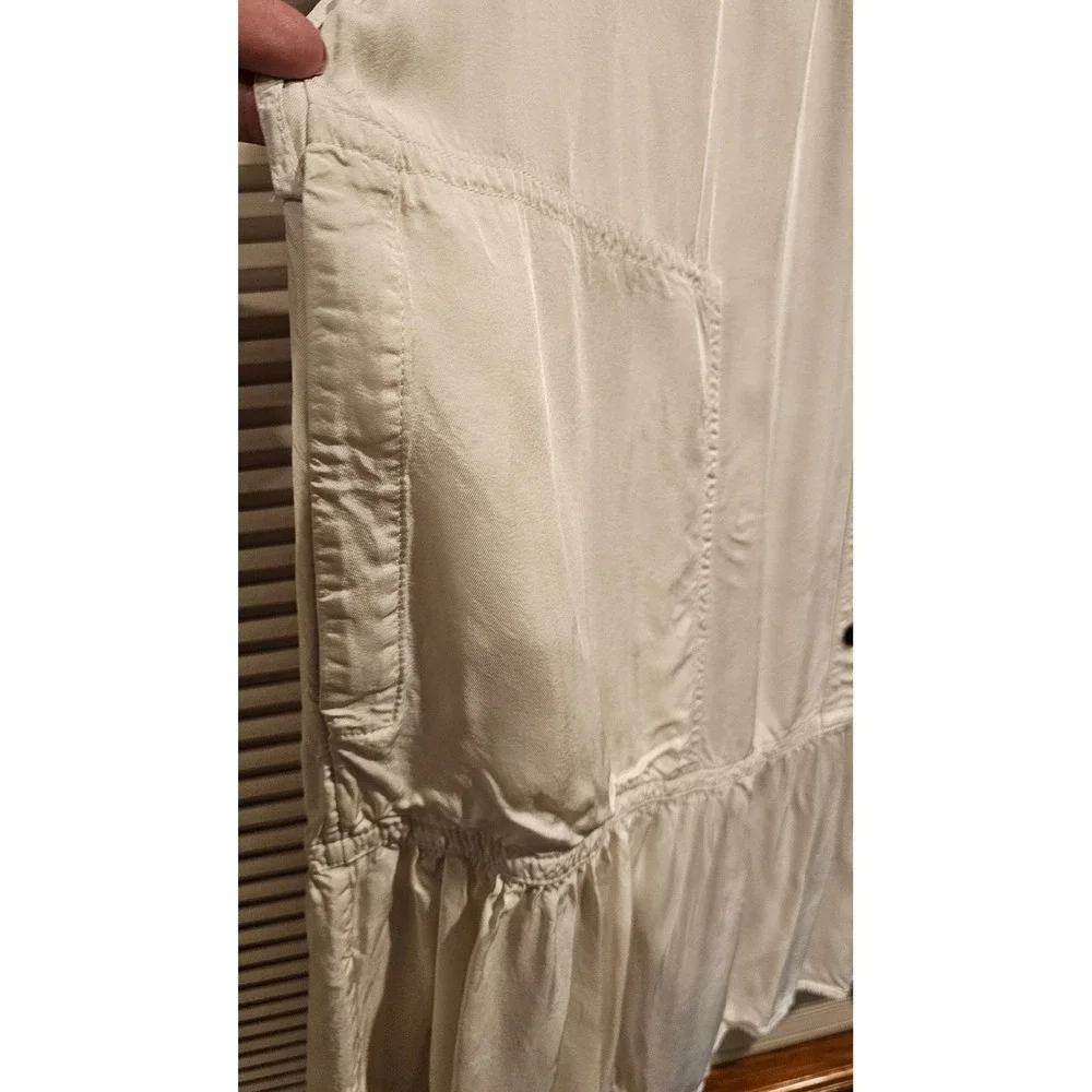Banana Republic Cream Utility Mini Dress Long Sleeve Belted Viscose XL Cottage‎